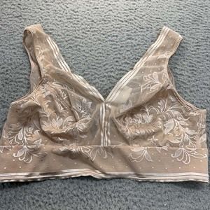 Wacoal Bra One Size Bralette 810340 Net Effect Soft Cup Floral Full Coverage